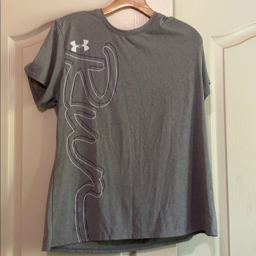 Grey under armour athletic shirt